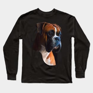 Boxer dog portrait Long Sleeve T-Shirt
